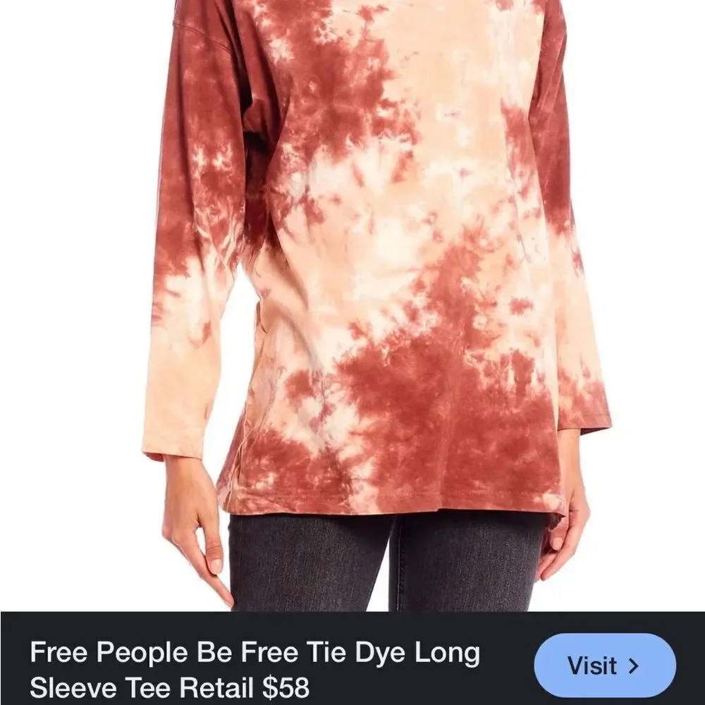 Free People Tie-Dye Long Sleeve Top